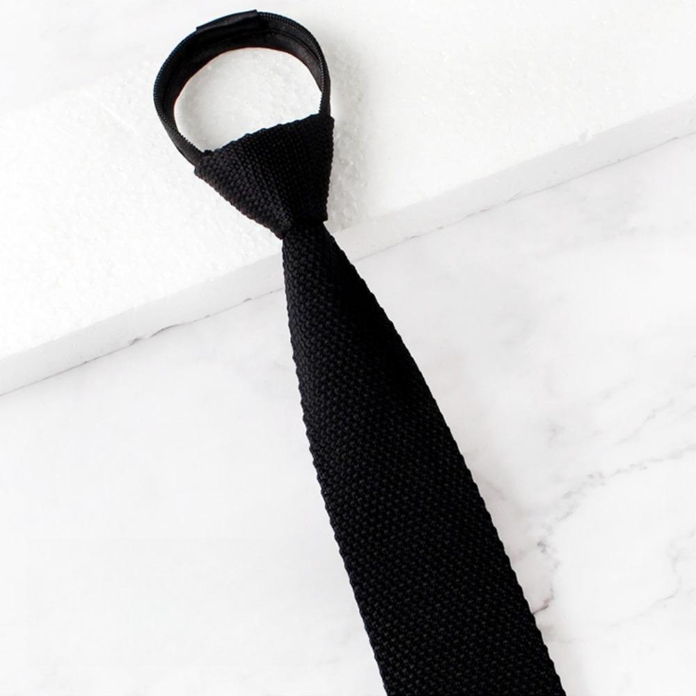 Adjustable Lazy Men Knot-free Tie Flat Head Automatic Zipper Necktie  Suit Accessories