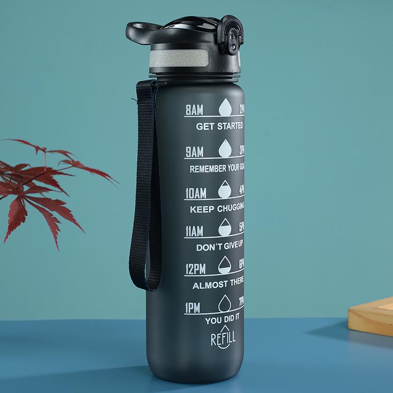 Gradient Color Space Cup, Large Capacity with Handle, Flip Lid, Straw; Portable Outdoor Fitness Sports Water Bottle.