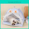 Tenda para Gato Azul Claro M Pet Teepee Dobrável Removível Lavável Toca para Gatinho