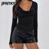 JPNTKY Women's Fashion Casual Solid Color Print Long Sleeve V Neck Blouses & Shirts