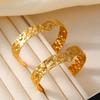 18K Gold-Plated Titanium Steel Open Karst Bracelet - European & American Light Luxury Jewelry