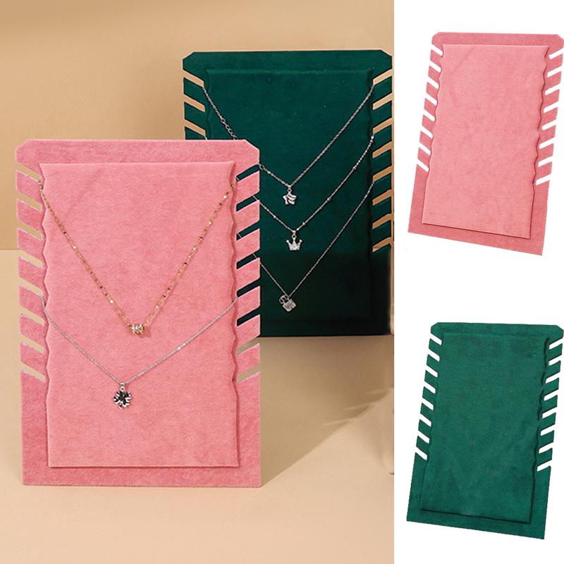 Espositore da Tavolo per Collane Organizer con Pad Supporto Espositore per Collane a Catena Base Antiscivolo in Velluto Vetrina Elegante