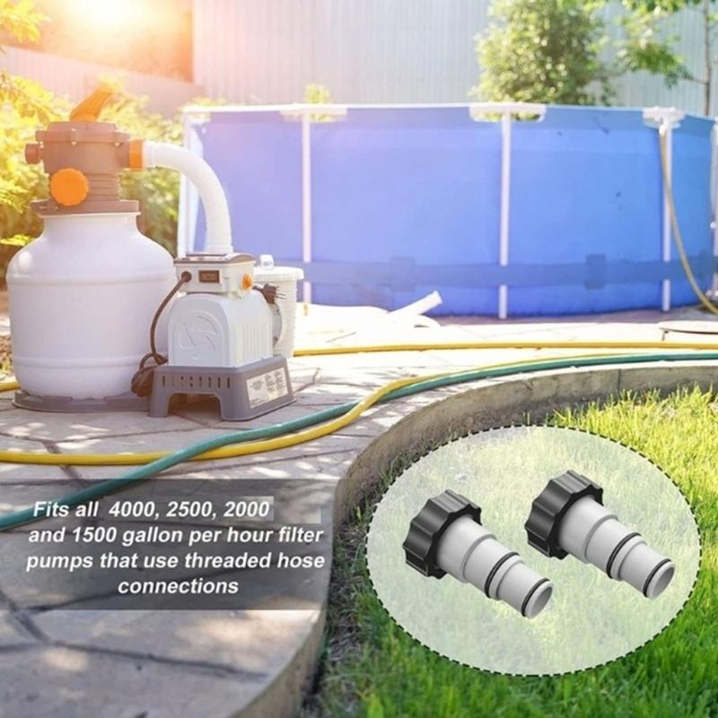 Swimming Pool Hose Fittings Including Clamps Washers 1.5inch to 1.25Inch Threaded Adapters for Pool Pump Connections