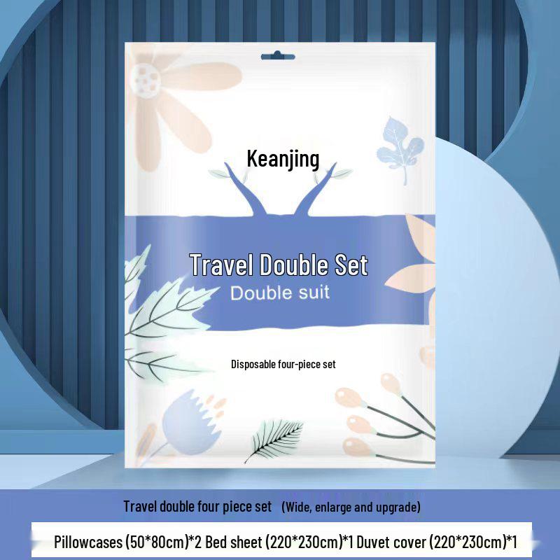 Portable Disposable Printed Bed & Quilt Set - Travel/Homestay 3-Piece