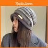 Fashionable Blocked Color Striped Design Women Casual Knitted Hat For Winter