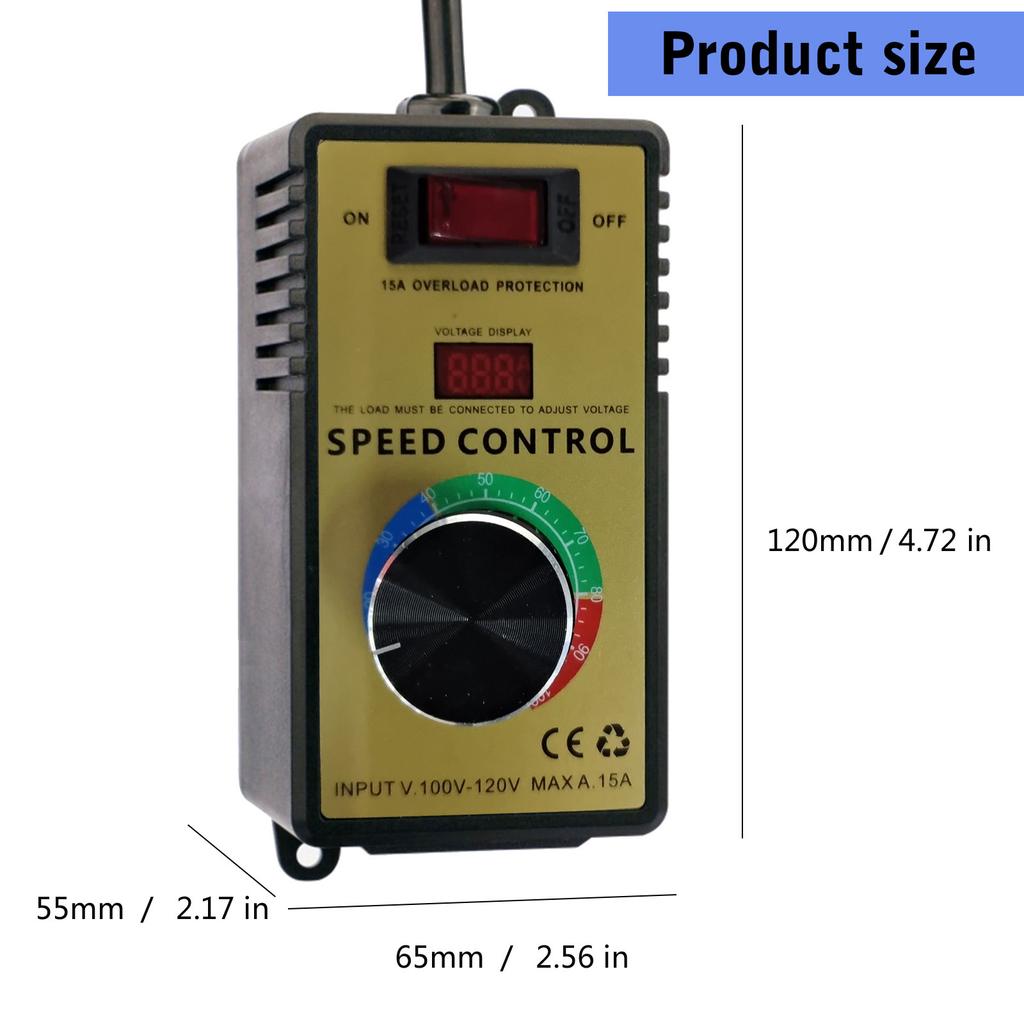 Motor Speed Controller with Overload Protection Electronic Voltage Regulator 110V Variable Speed Controller Enduring