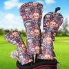 Hawaiian Style Soft PU Leather Printing Golf Club Headcover 3pcs Set Bundled Driver Fairway Wood Hybrid Covers 5