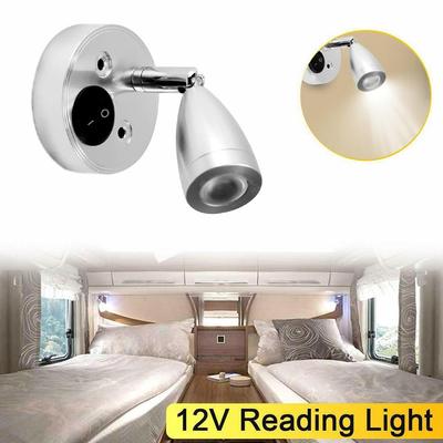 DC12V White LED Spot Reading Light Aluminum RV Camp Boat Wall Bedside Lamp Boat Home Trailer Interior Lighting 3000K