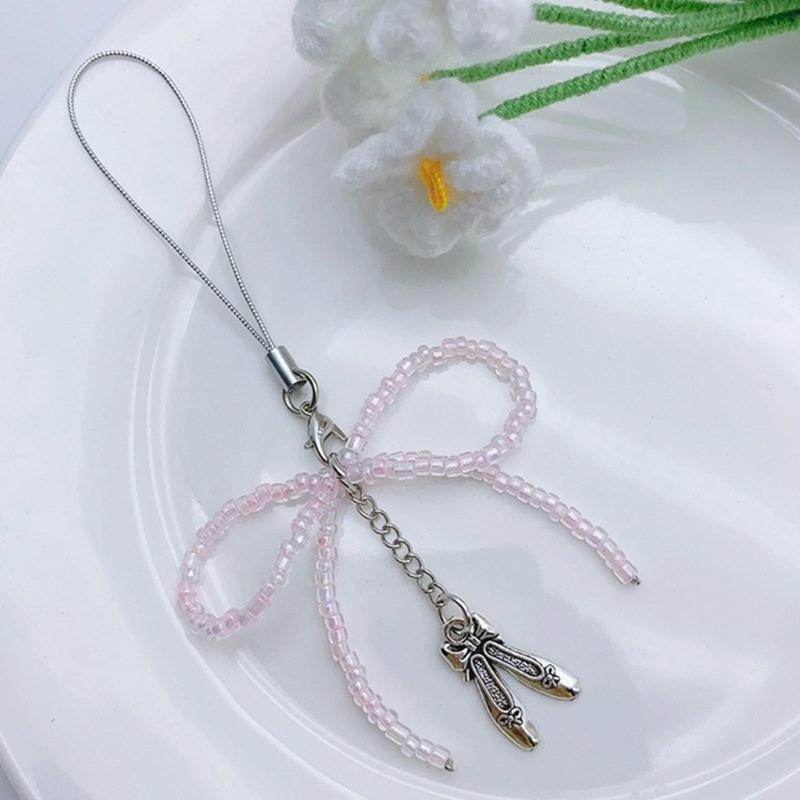 Unique Bowknot Pendant Phonechain Trendy Keychain Accessory  Simple Portable Phone Decoration for Bags and Cameras