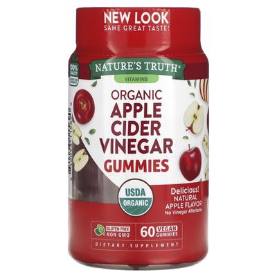 Organic Apple Cider Vinegar, Natural Apple Flavor, 60 Vegan Gummies
