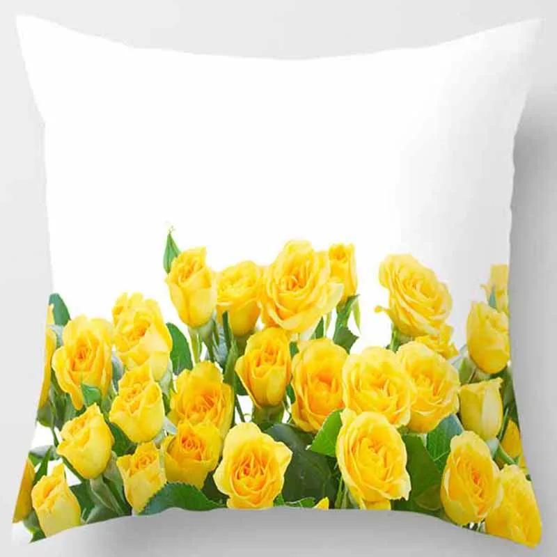 

45x45 см наволочка серии Rose желто-розовые цветы диван офисное сиденье наволочка эстетическое украшение для дома 18x18in 45x45cm