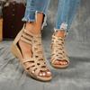 Elegant Women'S Sandals with Rhinestone Embellishments, Open-Toe Ankle Strap, Lightweight Comfortable Summer Shoes In Black & Beige