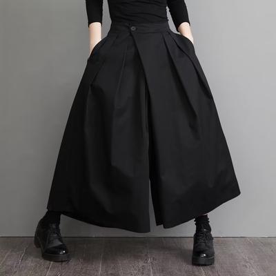 Fashion Hakama Pants Women Unisex Streetwear Wide Leg Samurai Trousers Dark Aesthetic Skirt Pants