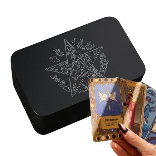 Tarot Card Holder, Tarot Card Box, Card Storage Box - Convenient Tarot Card Storage Box, Board Game Card Box, Portable Tarot Organizer Storage Case Ho