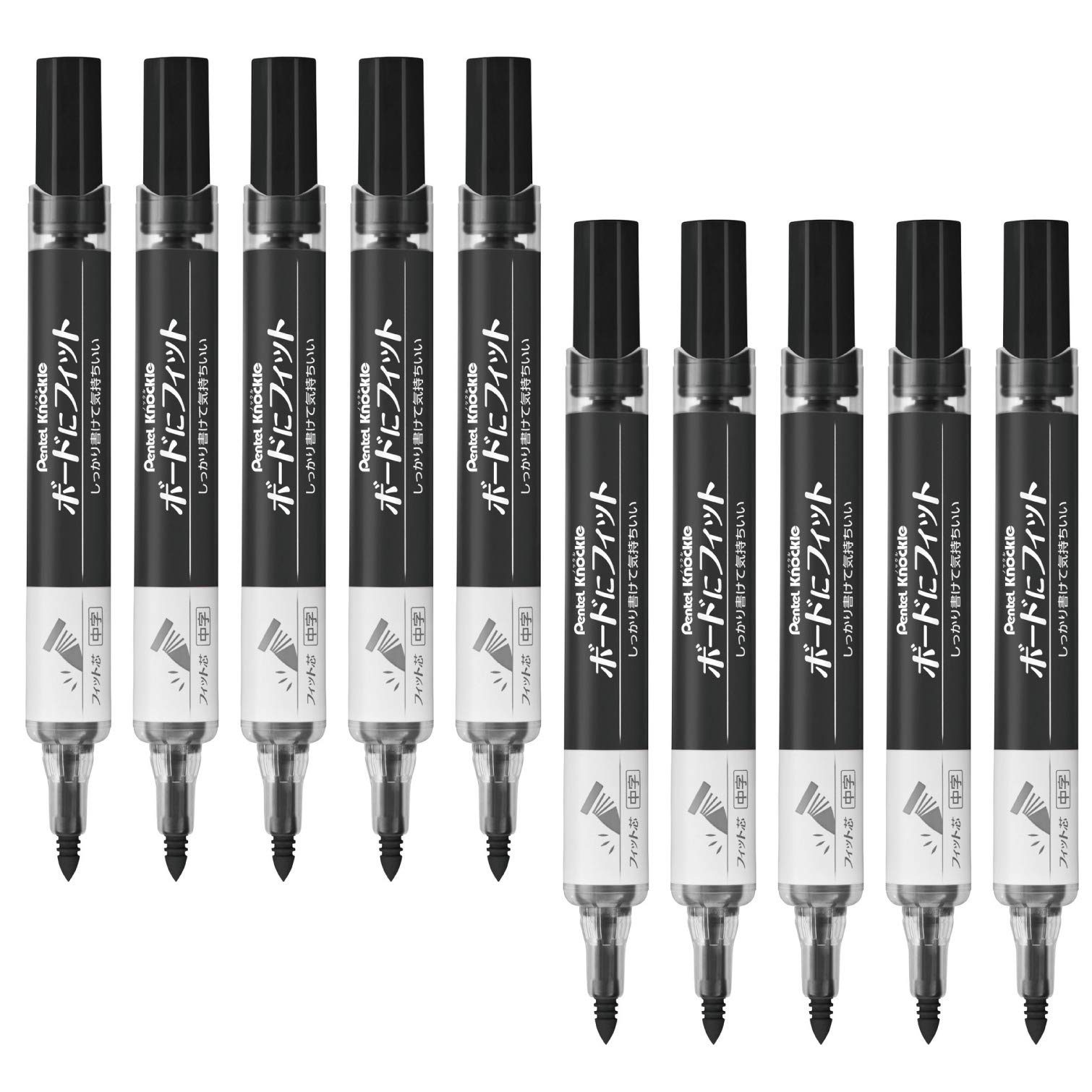 

Pentel Whiteboard Marker Fits Board Fit Core Medium Point Black 10 шт. EMWL5SBF-A