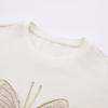 Xiangying Casual Crewneck Pullover Sweatshirt with 3D Butterfly Motif
