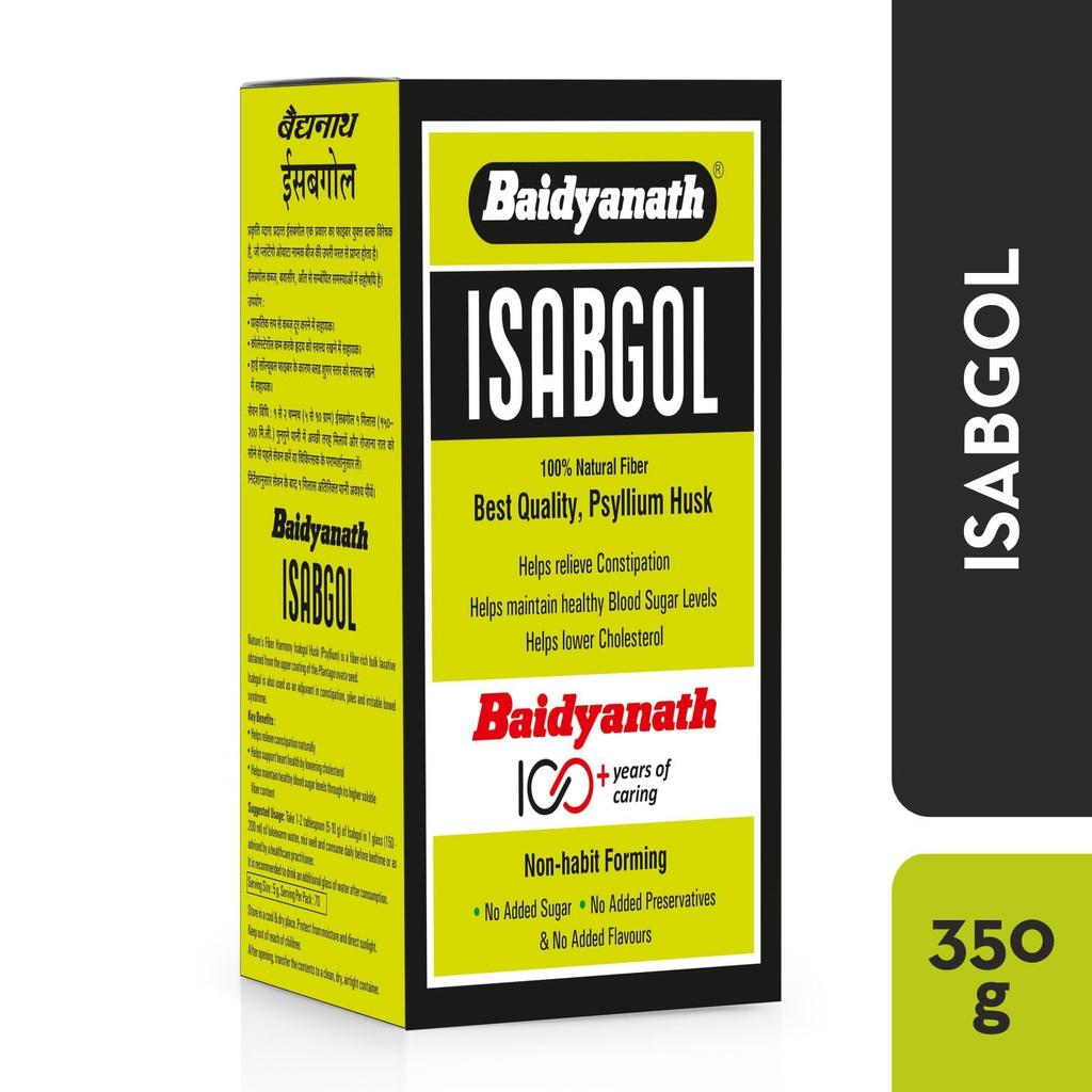 Baidyanath Asli Ayurved Isabgol Psyllium Husk Powder 350 Gm Pack Of 1 for Gentle Digestive Support