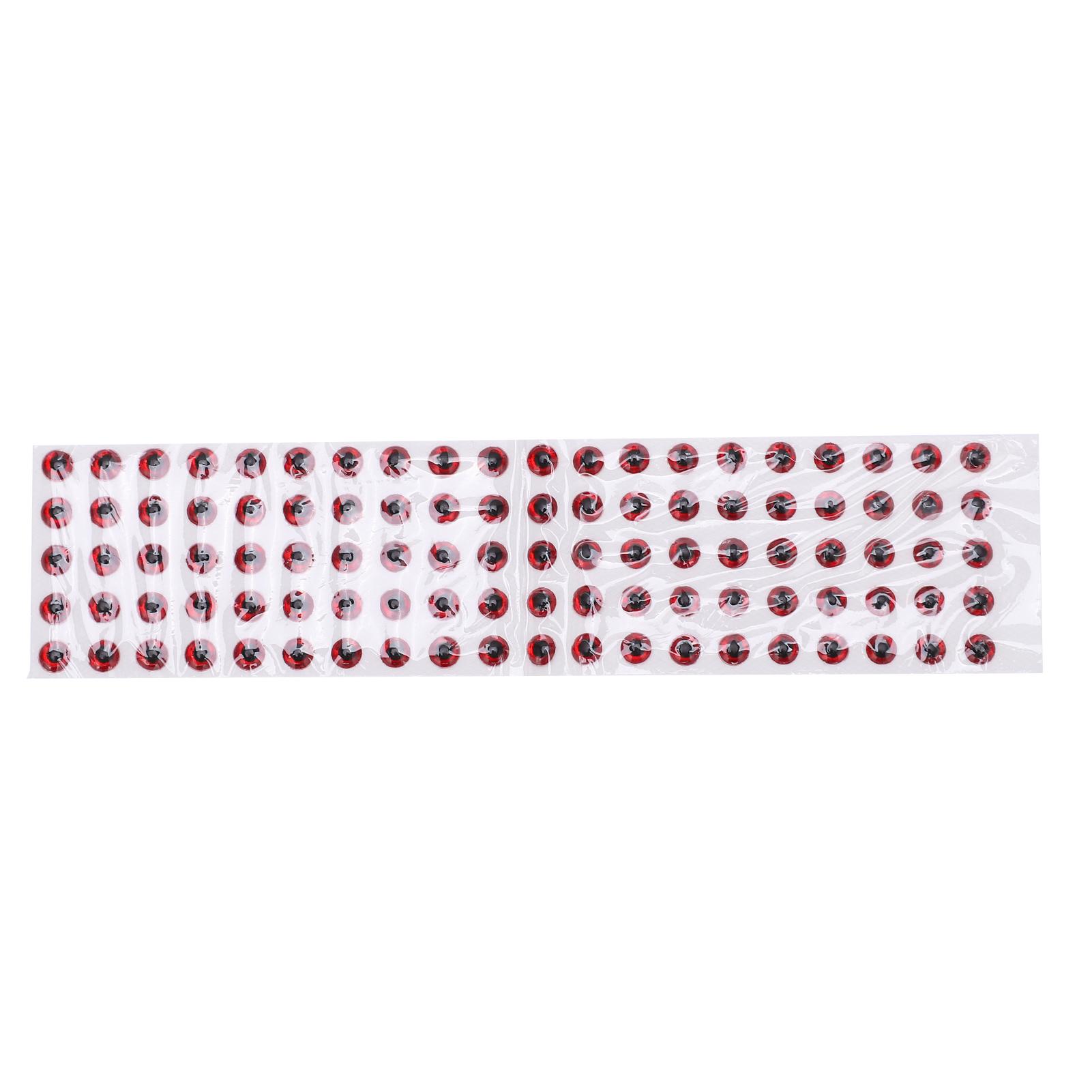 100Pcs Fish Eyes Durable 3D Round Soft DIY Lightweight Delicate Fishing Lure Eyes Red