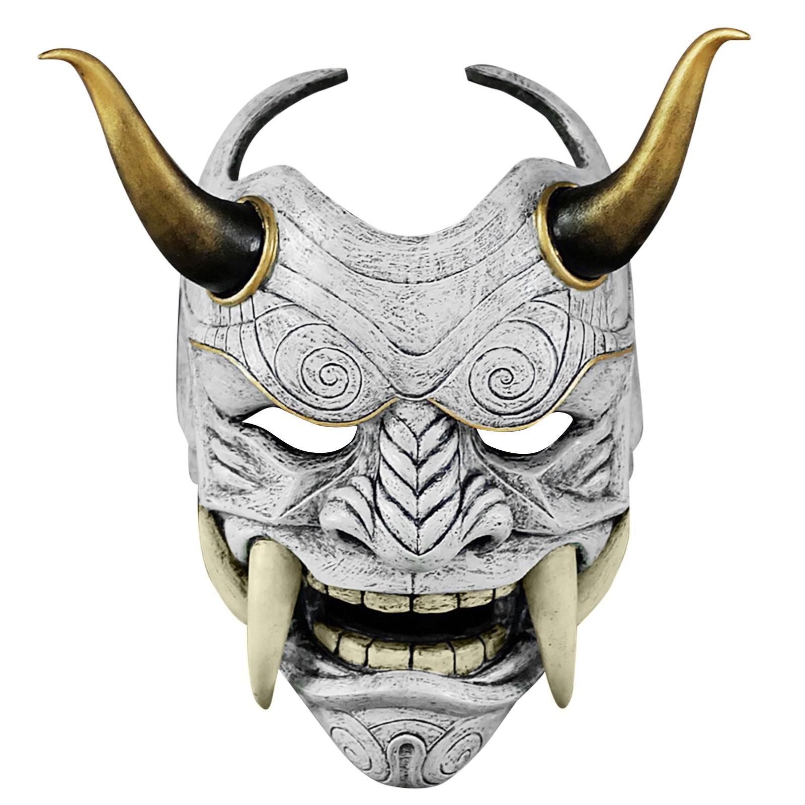 

Японская маска Hannya Oni, полнолицевая латексная маска Evil De-mon Mon-ster для мужчин One Size