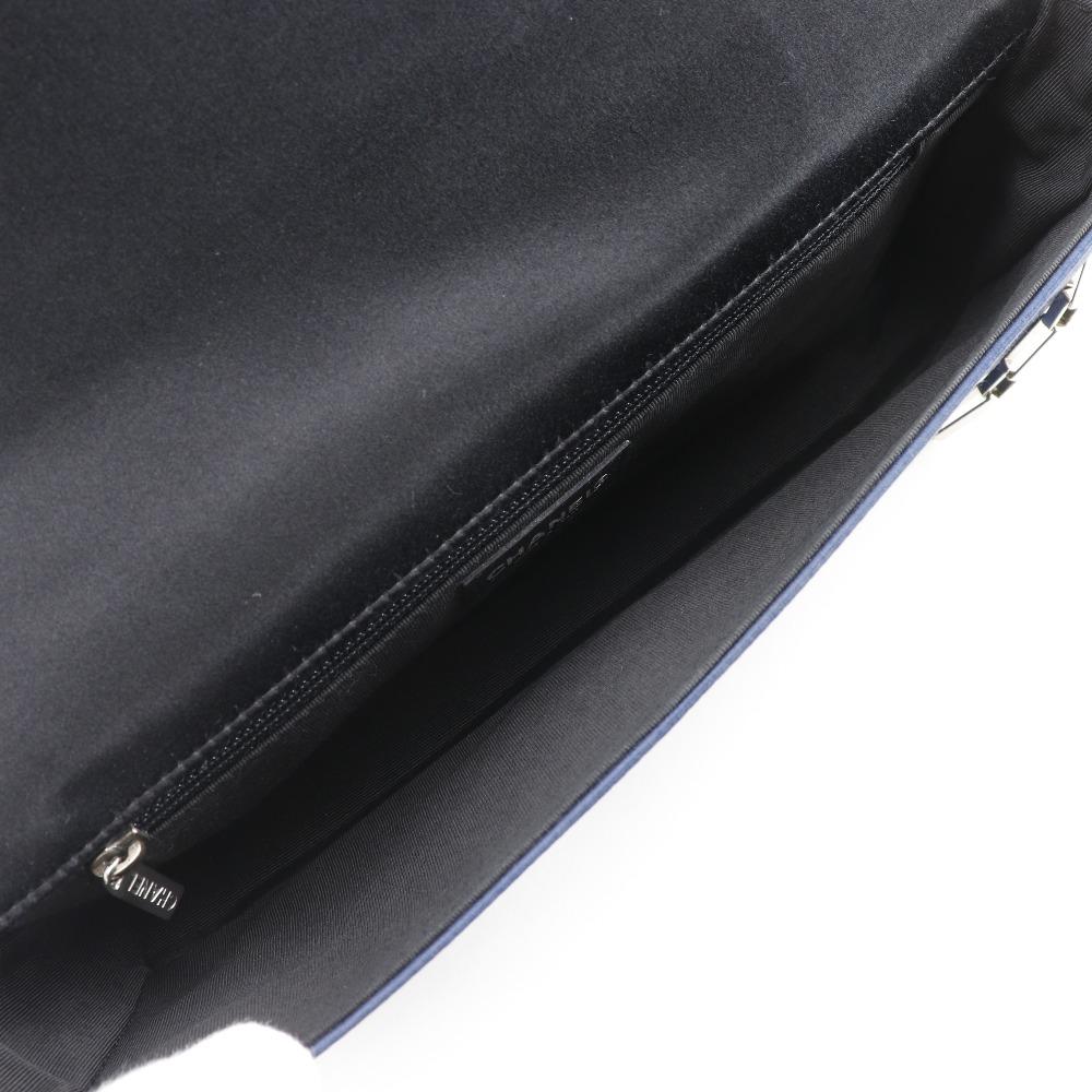 Chanel Chocolate Bar Shoulder Bag A17829 ChainShoulder Blue Satin Women Used