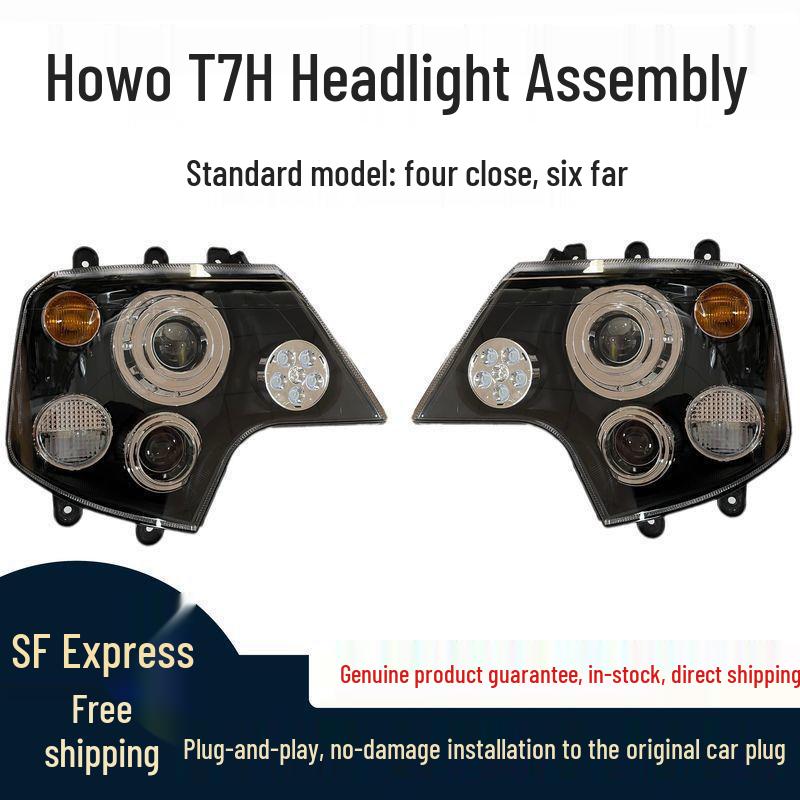 Compatible LED Headlight Assembly for Sinotruk Howo T7H TX T7 A7 T5G Right 4kg 6 remote
