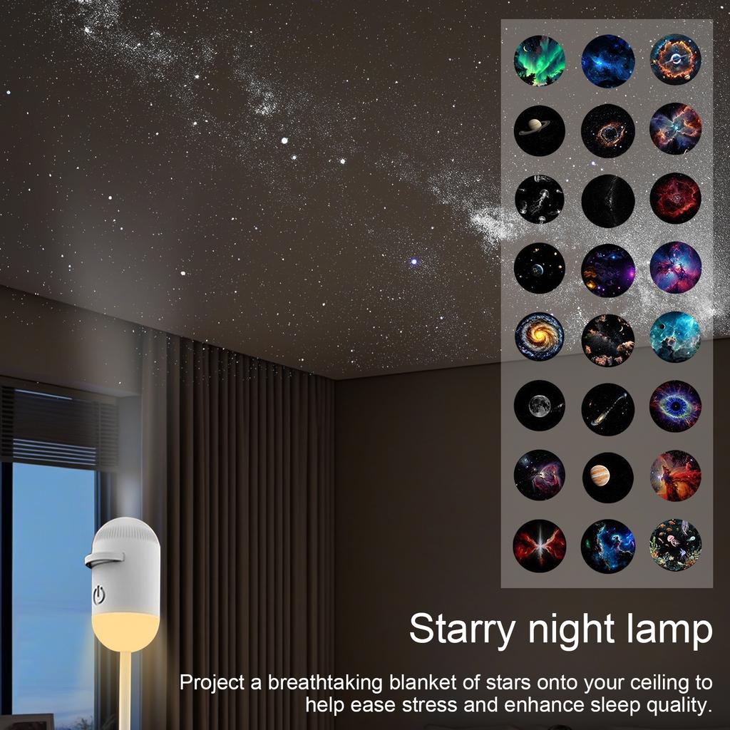 Mini Galaxy Star Projector Night Light Starry Sky Ambient Lamp USB Car Atmosphere Projector Light for Bedroom Sleep & Decoration
