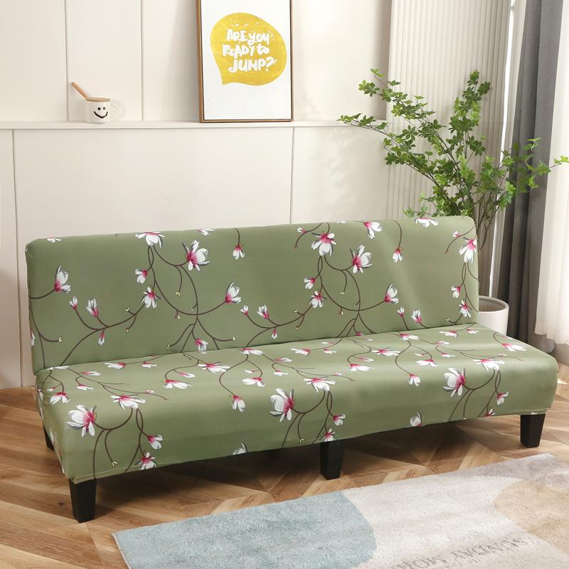 

Elastic Armless Futon Sofa Bed Cover Elastic Furniture Protector for Hotel Living Room Office Home Decor Soft and Comfortable M