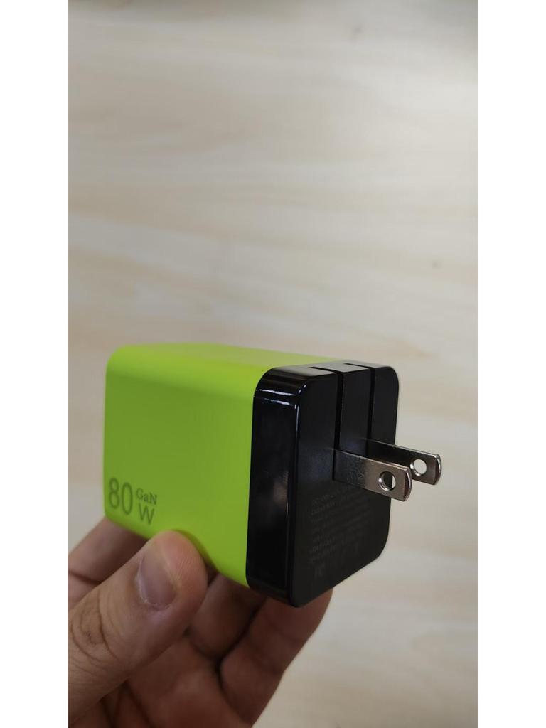 80W GaN Charger for Apple: Fast Charging Multi-Port Head with Built-in Cable