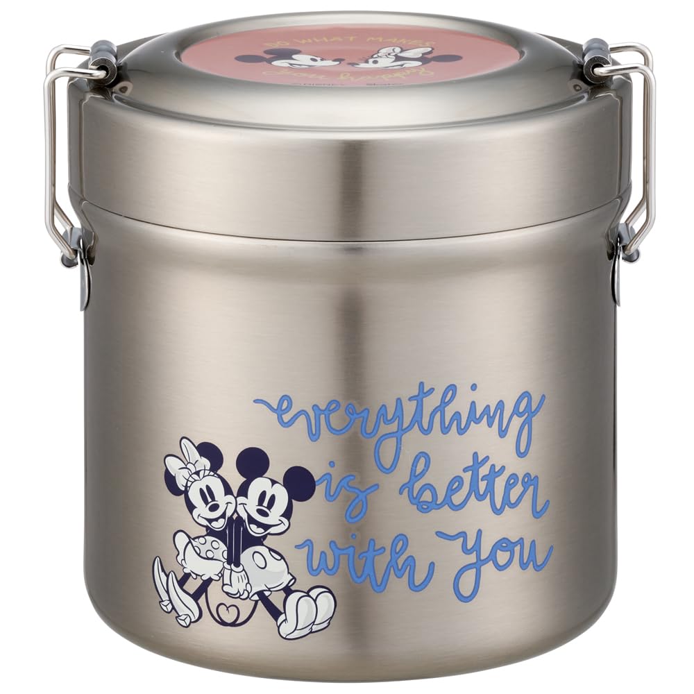 

Skater Insulated Lunch Disney Mickey Friends Stainless Box, & Grayish, 600ml, Bowl-Shaped, Antibacterial, Vacuum-Sealed, Steel, STLB1AG-A