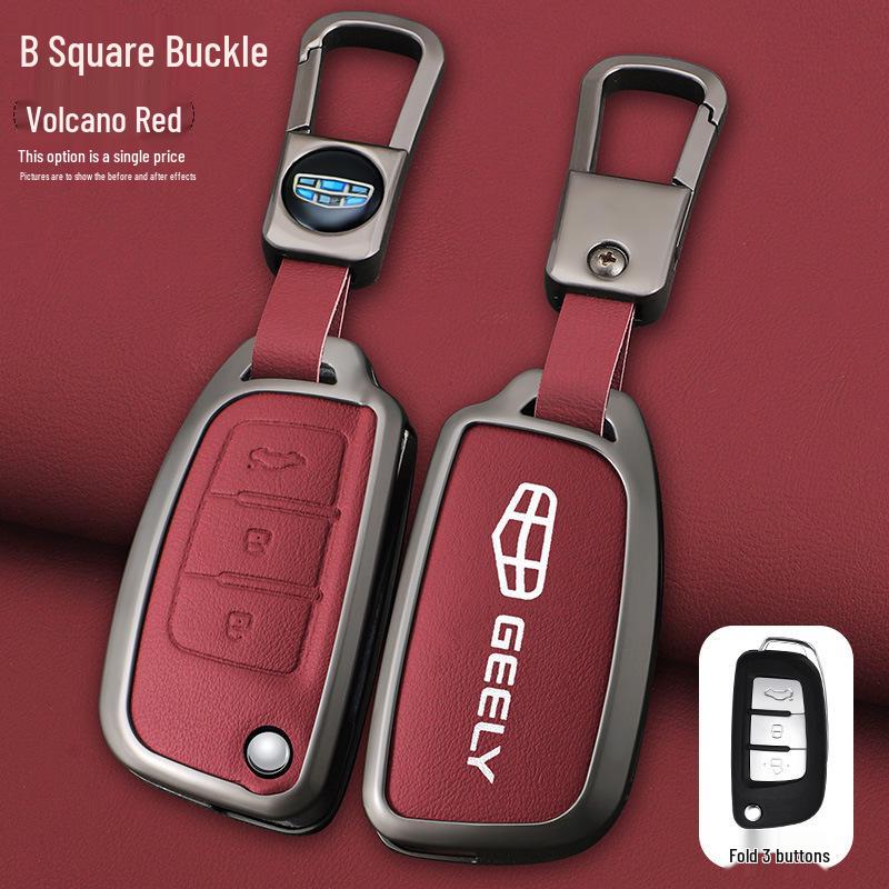 Geely Car Folding Key Cover for Vision X3, King Kong, Panda S1, X1 - Metal Shell with Buckle