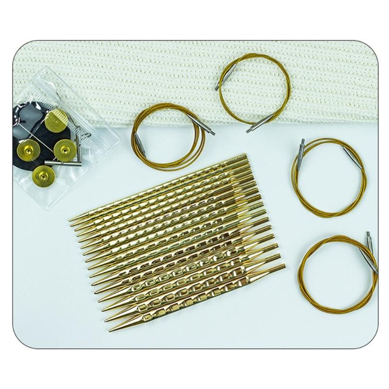 8 Paar austauschbare Rundstricknadeln zum Häkeln 3,5 MM - 8,0 MM Stricknadeln aus Edelstahl mit Etui