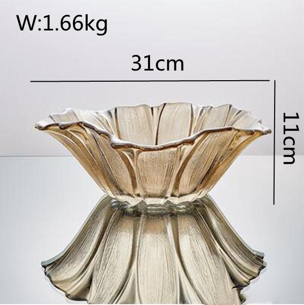 Szklany Kryształowy Talerz na Owoce Salon Stolik Kawowy Dekoracja Jadalni Domowy Talerz na Przekąski Suszone Owoce Ozdoby na Biurko