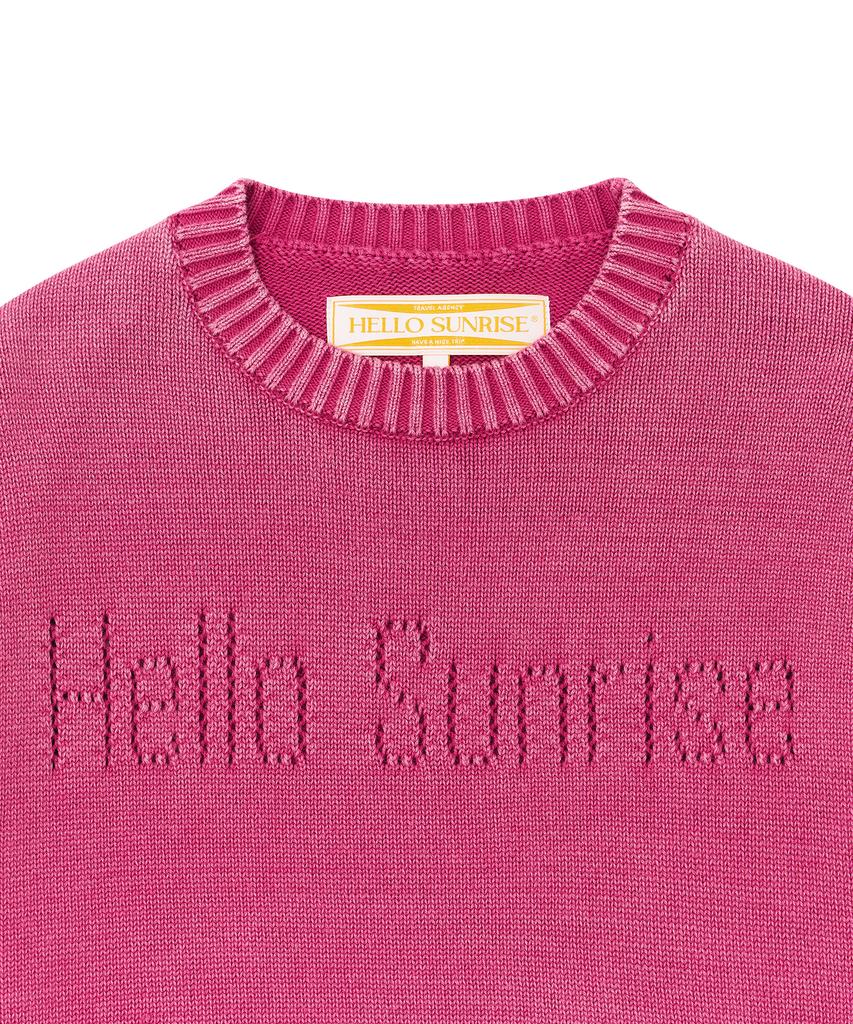 HELLO SUNRISE Hs Classic Typo Knit_Vtg Pink