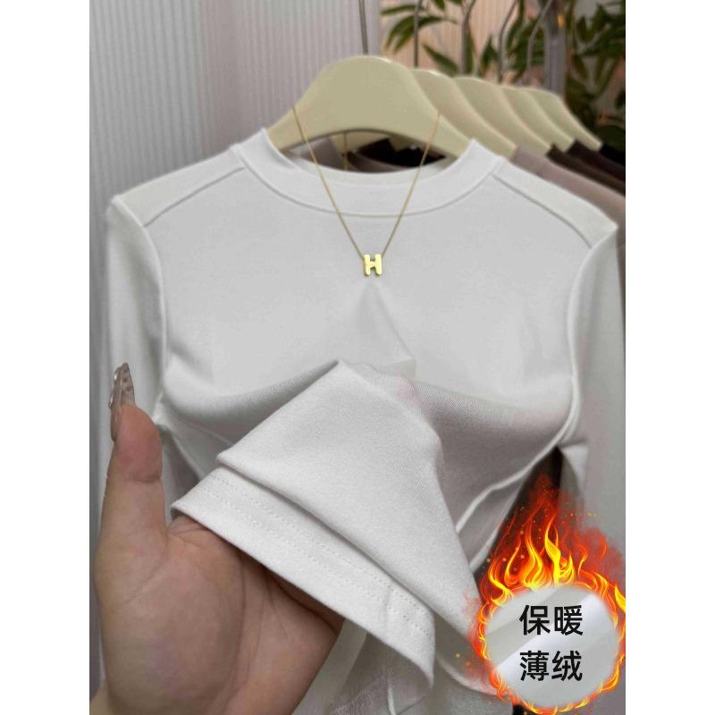 Small stand-up collar polished bottoming shirt women's spring design fish bone front shoulder long-sleeved shirt solid color top
