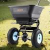 Lawn Spreader, 100LBS Capacity, Walk-Behind Push Spreader, 0-9.8ft Spreading Width, 13 in All Terrain Pneumatic Tires, Fertilizer Spreaders with