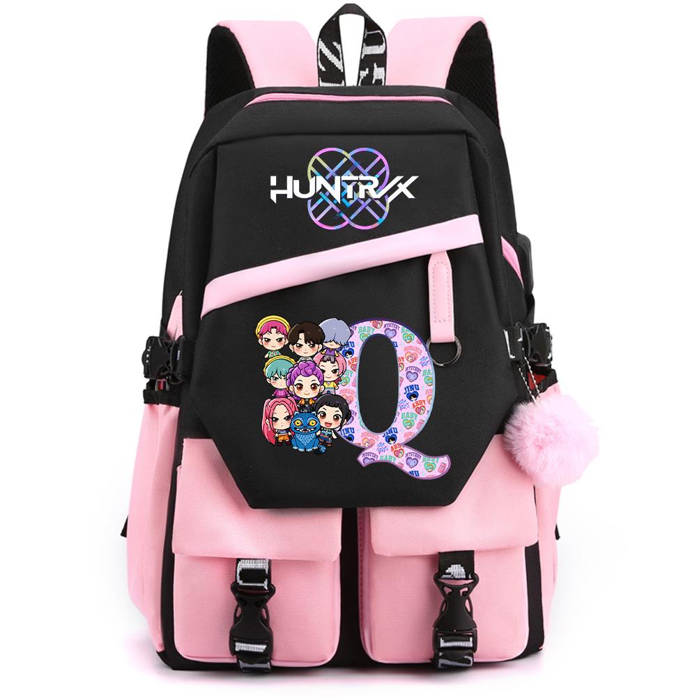 26 English Letter K-pop Demon Hunters Printed Large Capacity Backpack for Teenger Student Girl Boy Schoolbag Bookbag Women Waterproof Travel Bag