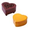 Wooden Heart Music Gift Box Hollowed Floral Carving Artistic Ornament for Girls Baby Sister Niece