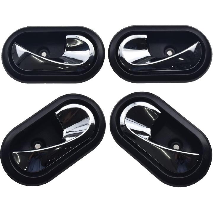 Chrome Black 4Pcs Interior Door Handles Front Rear Left Right For 2012-2016 Renault Logan Duster 8200733848,8200733847