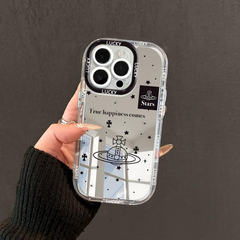 Cartoon Planet for Apple 17promax Mobile Phone Case for IPhone15plus Mirror Cream 14/13 Anti-fall