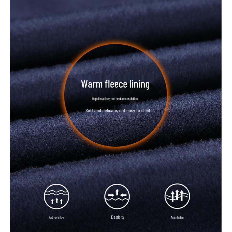 Luomeng Men's Winter Fleece-Lined Straight-Leg Jeans WL9883R