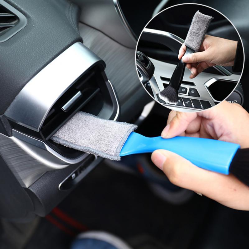 Car Cleaning Tools Air Conditioning Air Exhaust Cleaning Dust Removal Soft Brush Multifunctional Car Interior Cleaning Tool 2Pc