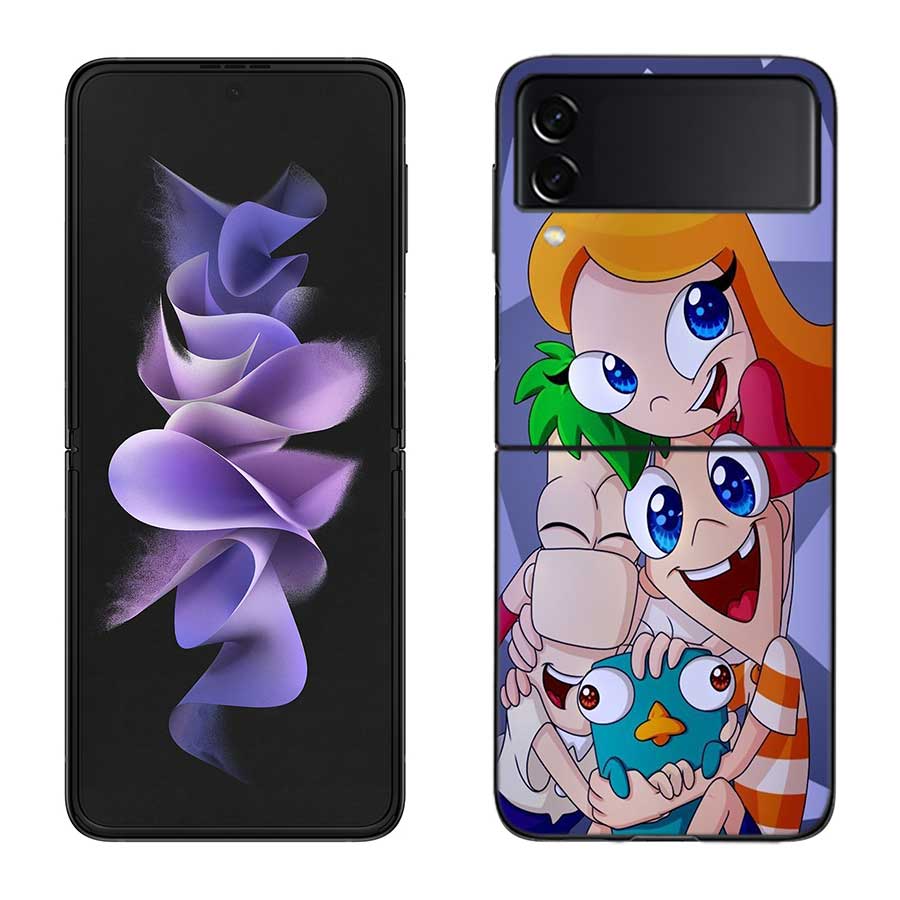 

Cartoon Perry The Platypus Phone Case For Samsung Z Flip 7 6 5G Galaxy Z Flip 5 4 3 Black Hard Cell Cover Luxury PC Shell Coque Samsung Z Flip 5 5G