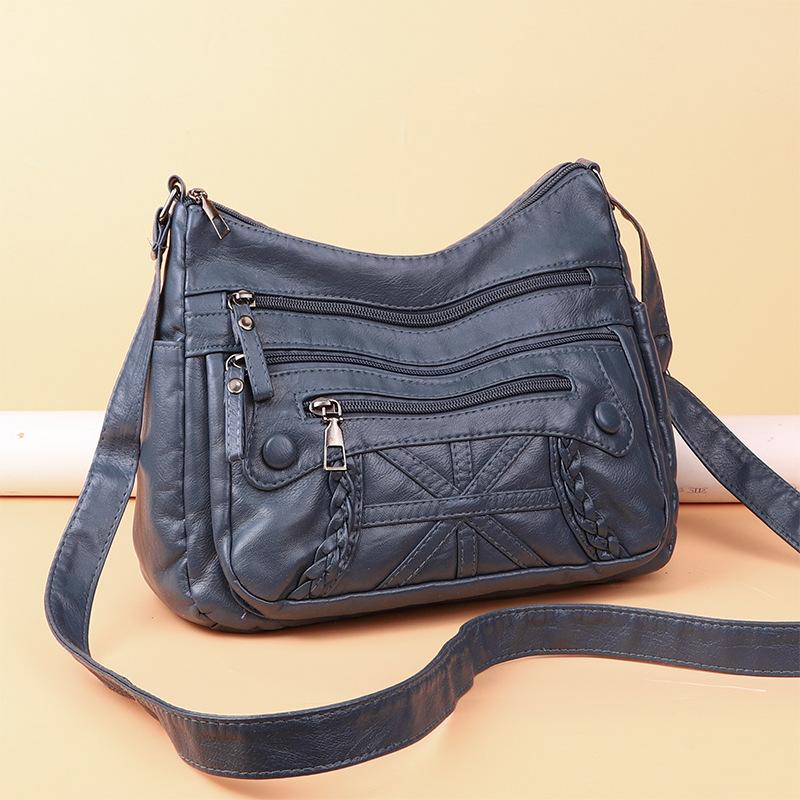 New messenger bag mother bag women's casual simple fashion multi-compartment soft leather shoulder bag
