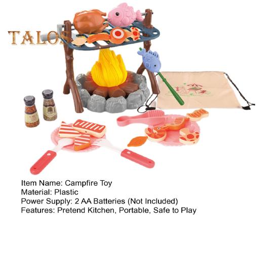 40 Teile/satz Lagerfeuer Spielen Lebensmittel Spielzeug Indoor Outdoor Kinder Simulation Camping BBQ Picknick Kochen Zubehör Spielset Kleinkind Pretend Küche Spielzeug