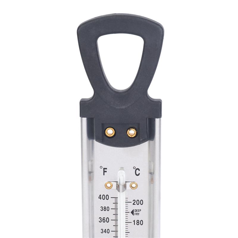 A72U 3X Candy/Jelly/Deep Fry Thermometer, Stainless Steel, With Pot Clip Attachment And Quick Reference Temperature Guide