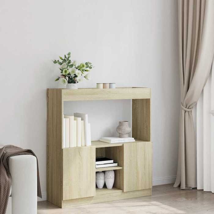 VidaXL Highboard Sonoma Oak 92x33x100 Cm Engineered Wood, Bookcase, Modern Bookcase, Bookshelf 855126
