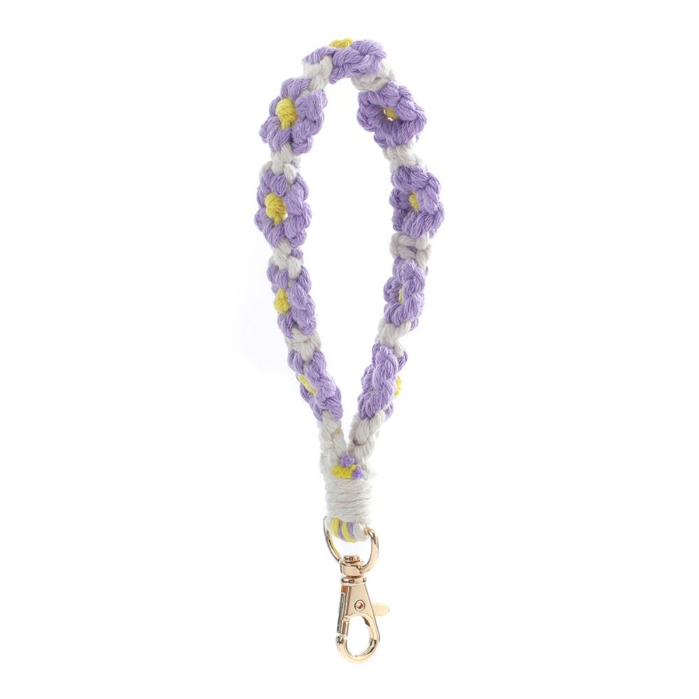 

Korean Style Boho Phone Case Rope Keyring Crochet Macrame Wristlet Hanging Accessory B