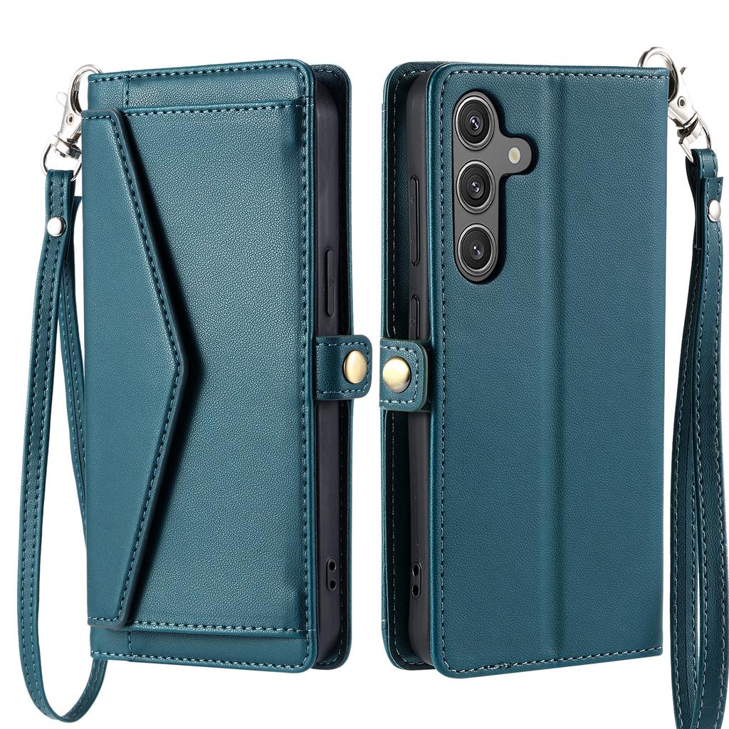 For Samsung Galaxy A26 5G Leather Case with Wrist Strap Wallet Stand Phone Cover
