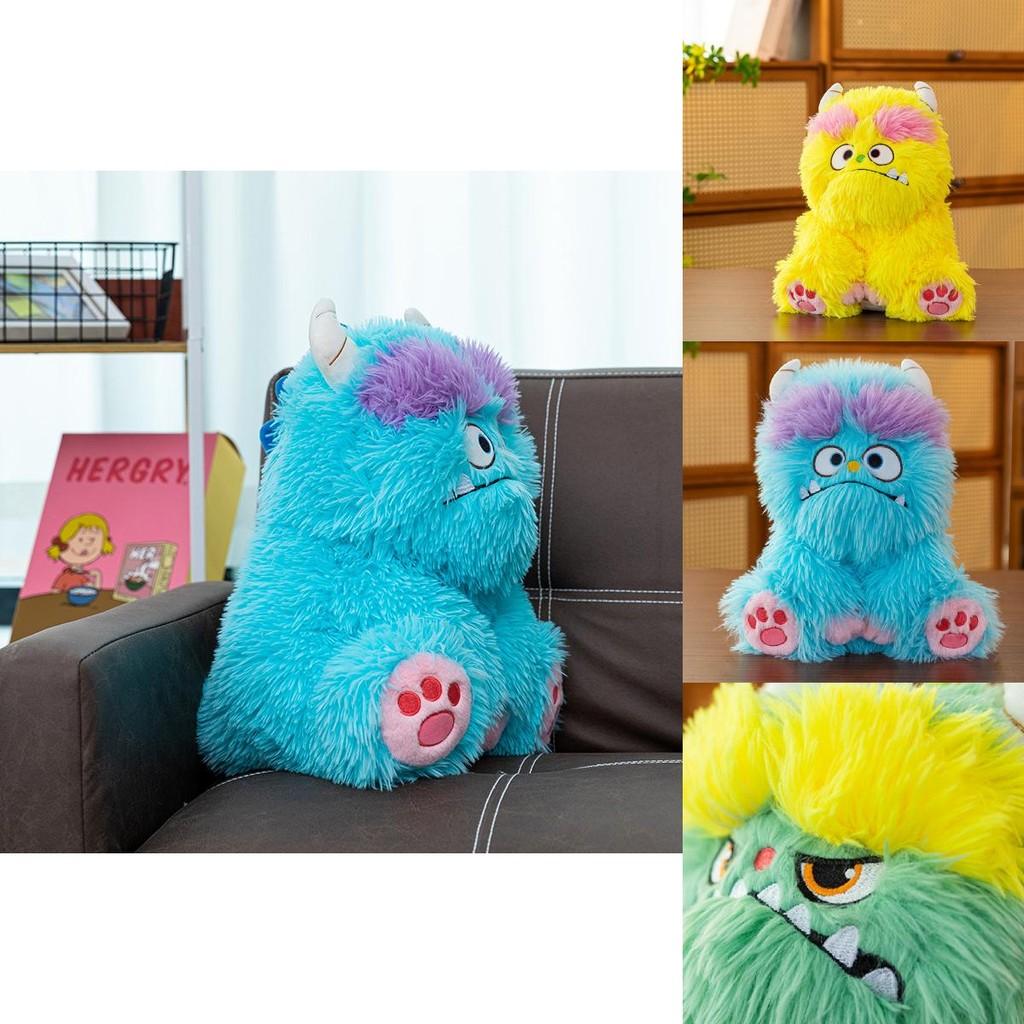 Adorable Long-haired Monster Plush Pillow For Girls Cute Sofa Toy In Soft Colors