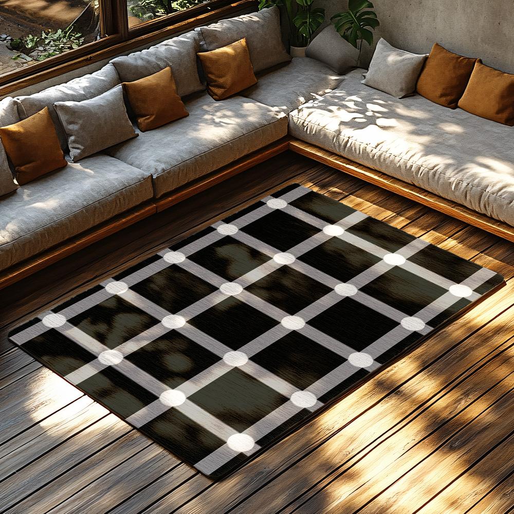 Stylish Area Rug Modern Geometric Pattern Non Slip Floor Mat Living Room Bedroom Decor Home Accent Carpet Stylish Home Design